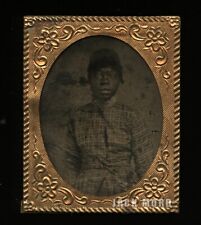 Miniature 1860s Tintype Photo Young African American Girl / Black Americana picture