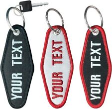 Personalised Keychain Embroidered Name Number key Tag Car ATV Motorcycle Keyring picture