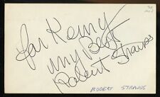 Robert Strauss d1975 signed autograph auto 3x5 Cut American Actor in Stalag 17 picture