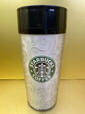 1998 Classic Starbucks Tumbler White With Swirls On Double Wall 16oz Grande picture
