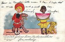 Artist Outcault Postcard. Black Child Eating Watermelon. Buster Brown Series picture