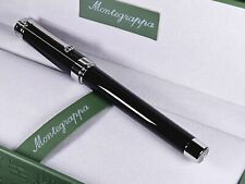 Montegrappa Parola Pitch Black Fountain Pen, Med Nib, NEW, 20% Off Retail picture