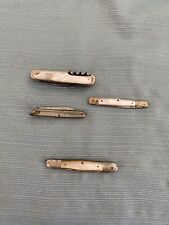 Lot Of 4 Mother Of Pearl Pocket Knives. One Swiss Army Please Read Description picture