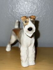 Vintage Lomonosov Porcelain Fox Terrier Airedale Dog Figurine Russian  picture