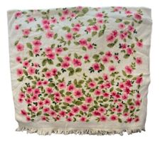 Vintage Majesty Grant Crest Pink Floral Bath Towel Cotton Fringe picture