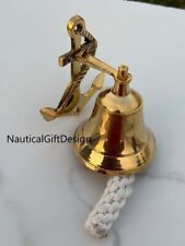 Handmade Nautical Brass Bell Wall Hanging Ship Bell 4