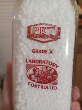 PET DAIRY Grade A Laboratory Controlled Pint Glass Milk Bottle Red Graphics picture
