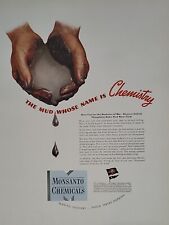 1942 Monsanto Chemicals Fortune WW2 Print Ad Q2 Mud Chemistry  Phosphates War picture