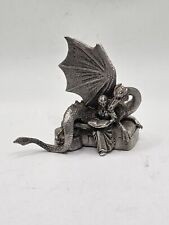 J. Guthrie 1988 Gallo Woman Reading With Dragon Pewter Figurine picture