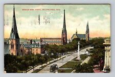 Milwaukee WI-Wisconsin, Grand Ave, Air View, Vintage Postcard picture