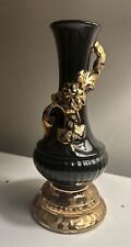 Vintage Black savoy Vase 7.5” Tall With 24kt Gold picture