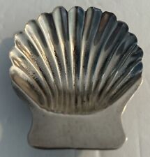 Vintage Silver Footed Shell Trinket Dish Small 2.25” x 2.75” picture
