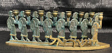 Vintage Brass Menorah 60’ Made In Israel By NOGA The Maccabi Warriors Rare￼ picture