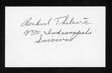 Richard Thelen DEC. WWII USS Indianapolis Survivor Signed 3x5 Card E24172 picture