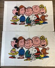 70s Set Of Vintage Charlie Brown Peanuts Snoopy Pillow Case Schulz “The Gang” picture