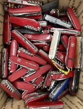 Swiss Army Knife Lot of 7 Knives Victorinox Assorted Sizes Models 5 RED 2 COLOR picture