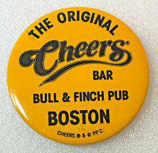 Vintage Collectible Pin Button: The Original Cheers Bar Bull & Finch Pub Boston picture