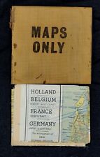 Vtg WWII Army Paratrooper Silk Escape Map C & D Holland Belgium France Germany  picture