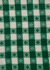 Charming vintage 1940's green gingham Feedsack Fabric piece 8.75x11