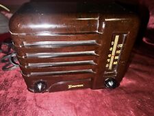 Vintage 1940s Emerson Bakelite Case Radio Art Deco Styling- CF2603625 Working picture