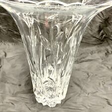 Vintage Cristal D’Arques 24% Lead Crystal 11.5” Flared Vase Leaves Heavy picture