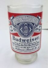 Vintage Budweiser Lager Beer Very Large Glass Tankard with Classic Bud Logo Mug picture