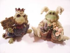 2 Frog Figurine  Boyds Wee Folkstone Prince of Tales Jeremiah Bunny picture