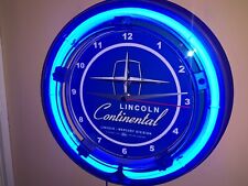 Lincoln Continental Motors Auto Garage Man Cave Neon Wall Clock Advertising Sign picture