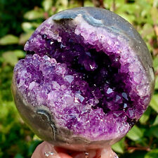 1.22LB  Natural Uruguayan Amethyst Quartz crystal open smile ball therapy picture