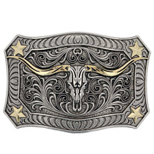 Montana Silversmiths Longhorn Crest Filigree - Acc Buckle - A935 picture