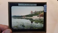 Colored Glass Magic Lantern Slide GYH CHINA CHINESE LAGOON OF BEAUTY NEAR TEMPLE picture