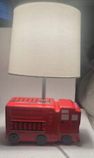 TARGET 2018 Fire Truck Lamp  Red w/ White Shade Decor Excellent Condition picture