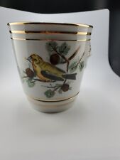 Vtg LJ Japanese Porcelain Cache Pot Multi Bird & Pine Cone Branches Gold Detail picture