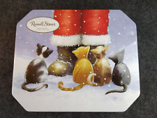 Santa w Kittens Tin Hinged Box Empty 2019 Sweet Kitty Cats Russell Stover  picture