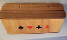 Vintage Wood Hand Crafted Poker Chip Box W/chips picture