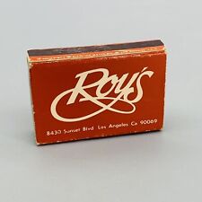 VTG Roy’s 8430 Sunset Blvd Restaurant & Bar LA Cal Pocket Box Wood Match Sticks picture