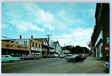 c1950 Main Street Business Center Classic Car Building Bradford Vermont Postcard picture