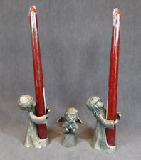 Hudson Pewter Boy and Girl Candle Holder & Angle by Walli Ortman, with Candles picture