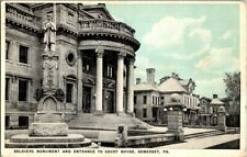 1924. SOMERSET, PA. ENTRANCE TO COURT HOUSE. SOLDIERS MONUMENT. POSTCARD. picture