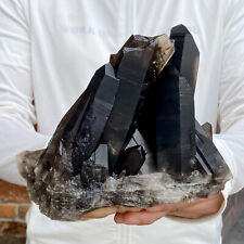 3.9LB Natural Tea black Crystal quartz Cluster Mineral Specimen Healing reiki picture