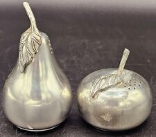 Vnt Kirk Stieff Pewter Pear And Apple Salt And Pepper Shakers With Stoppers picture
