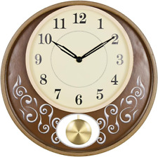66278A 13-Inch Bent Wood Pendulum Clock.Look Grace,Classic & Vintage.Battery Ope picture