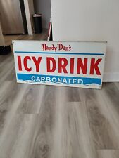 c.1950s Original Vintage Handy Dan's Icy Drinks Sign Metal Carbonated Bubbles  picture