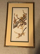 Very Neat Chinese Wheat Straw Painting Plum blossom Birds Depict Hope for Spring picture