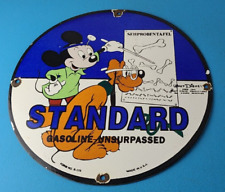 Vintage Standard Gasoline Sign - Porcelain Walt Disney Gas Mickey Pump Sign picture