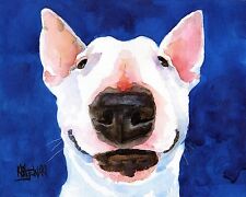 Bull Terrier Dog 11x14 signed art PRINT RJK painting    picture