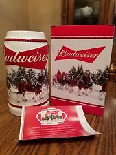 2016 Budweiser Holiday Christmas  Stein small fac flaw  Beer Busch NIB  picture