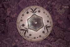 Vintage Art Deco Glass Ceiling Light Dome Lamp Shade Diamond Pink Textured MCM picture