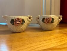 vintage cream and sugar set with rose detail picture