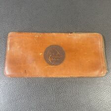 Vintage Leather US NAVY Military Document Holder Wallet with Zipper Light Brown picture